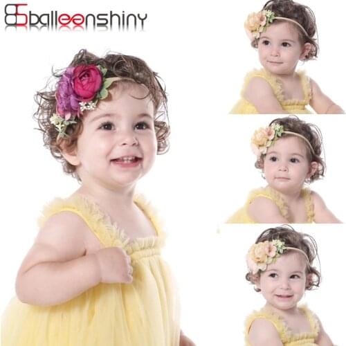 BalleenShiny Baby Girl Headband Princess Crown Hair Accessories Flower Headband for Girls Stretch Mesh Hair Band Photo Tools