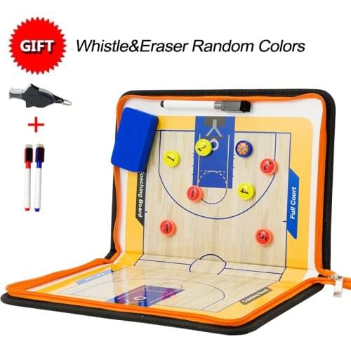 Professional Basketball Coach Board Double-sided Soccer Board Basketball Tactical Board With Whistle Zipper Coach Board