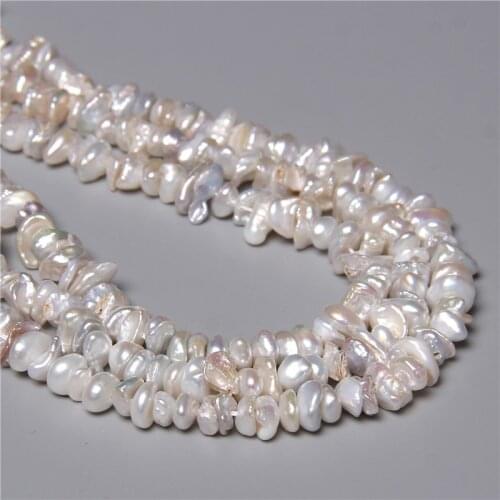 Real 8-10mm Irregular Natural White Freshwater Pearl Beads Punch Loose Beads For Jewelry Making Necklace Earring Bracelet Charm