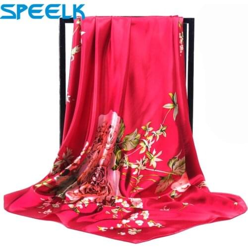 7Pcs/set Artificial Silk Scarves Print Square Scarf plant flower scarf Wraps Lady Summer Bib Wholesale