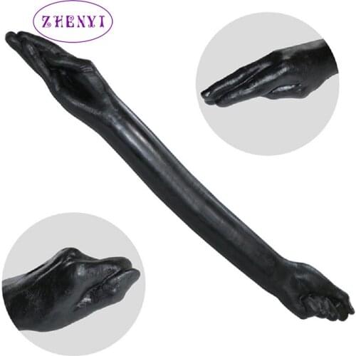 Super Big 65cm Long Black Arm Fisting Fist Dildo Huge Double Ended Dildos Vaginal Anal Plug Sex Toys For Woman Masturbation