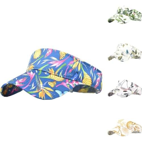 Unisex Chinoiserie Visor Empty Top Baseball Caps for Women Summer Casual Sun Hat Cotton Velcro Adjust Sport Gorras