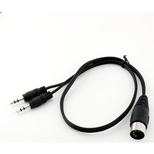 10pcs 50cm Midi Din 5 Pin Male to 2x 3.5mm 1/8" Stereo Male Plug Audio Connector Cable