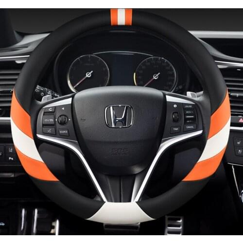 38CM PU Leather Car Steering Wheel Covers for Honda Accord City Civic Fit Brio CRV HRV Mobilio Odyssey Accessories
