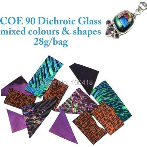 Free Shipping wholesale price 5bags mixed colors and shapes COE90 Dichroic Glass fusing in glass Microwave Kiln