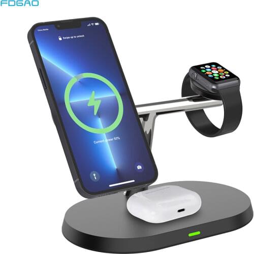 15W Qi Wireless Charger Stand 3 In 1 For IPhone 12 11 XS XR X 8 Apple Watch 6 5 4 3 Fast Charging Station for Airpods Pro iWatch