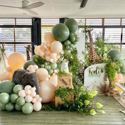 DIY Sage Retro Green Balloons Garland Arch Kit Wedding Decoration Doubled Blush Nude Color Balloon DIY Forest Party Decorations