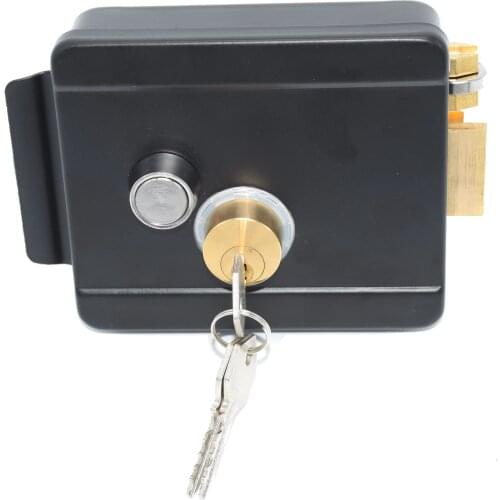 DC12V Electric Lock With Brass Cylinder Support Video Intercom For Home Access Control