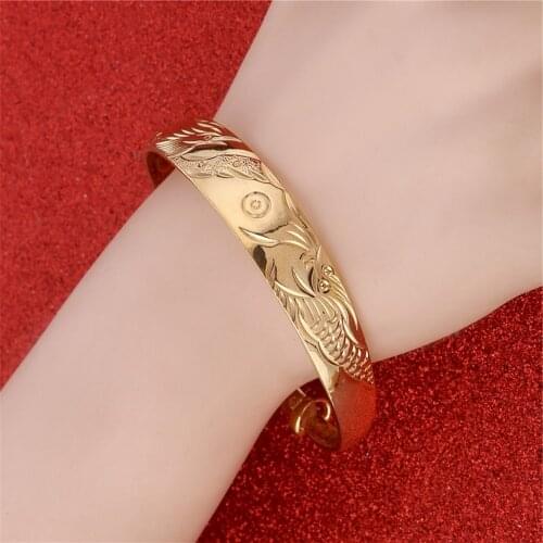Hot Sale Copper Phoenix Dragon Vintage Bangle Bracelet Jewelry For Women Jewelry Friend Gift