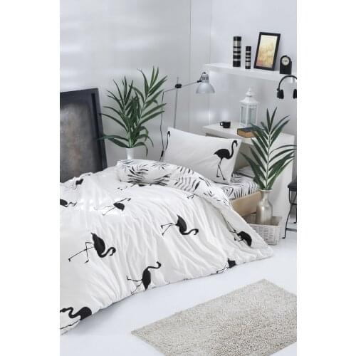 Bedding Set %100 Cotton With Pillowcase Duvet Cover Sets Linen Sheet B&W Flamingo Full Size Quilt Covers Bedclothes Modern Cute