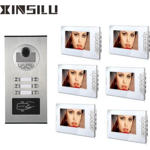 Multi apartment video door phone video doorbell 10 floors building apartments intercom system with RFID keyfobs