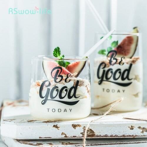 Nordic Simple Juice Milk Yogurt Muse Cup High Borosilicate Glass Cups Hot Water Resistant Drinking Utensils Houseware Supplies