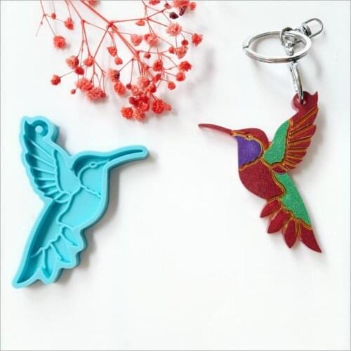 NEW Transparent Silicone Mould Resin Decorative Craft DIY Hummingbird Keychain Pendant Mold epoxy resin molds for jewelry