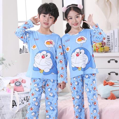 New Spring Autumn Children Cute Pajamas Thin Carton Unisex Sleepwear Girls Loungewear Kids Pyjamas Boy Set Summer Nightwear Suit
