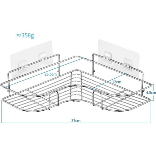 Bathroom Corner Shower Rack Stainless Steel Triangular Shampoo Soap Storage Shelves VGE