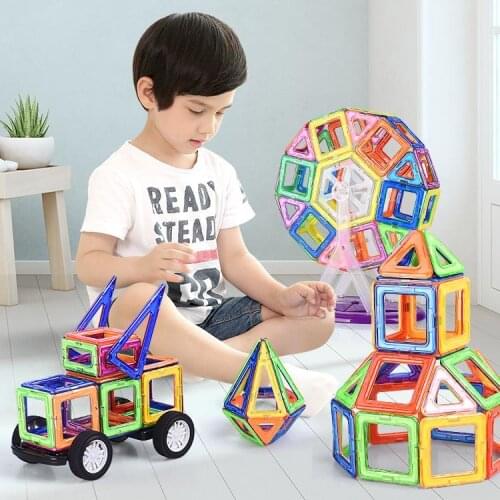 Educational Magnetic Toys for Children Bircks Puzzles Designer Big Size Magnet Building Blocks Construction Set DIY Toys Kids