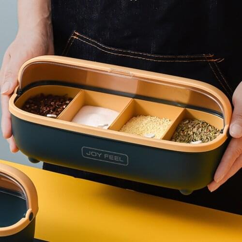 Nordic spice jar salt and pepper shakers spice container set Oval Transparent seasoning box spice rack Kitchen storage tools