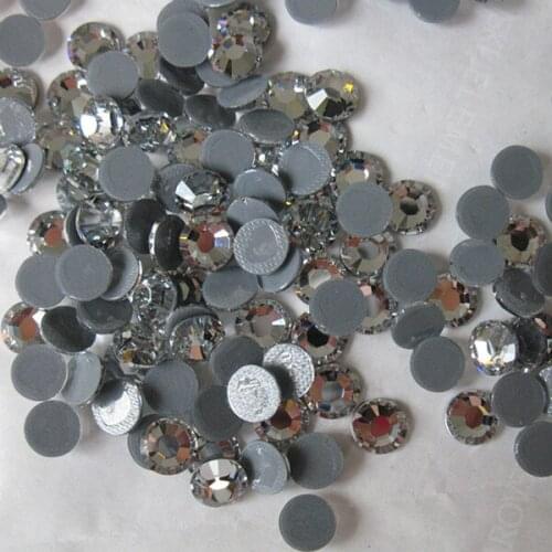 Hotfix flat back rhinestone round shape with glue ss20 crystal clear 1440pcs per pack;14 cutting high sparkly crystal free ship