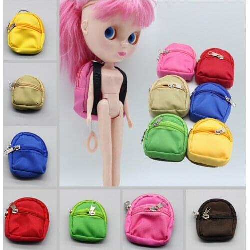 Bag Accessories Backpack Bag For1/6 BJD blyth Kids Gifts 7 Colors Doll Mini Backpack Dolls Bag Accessory