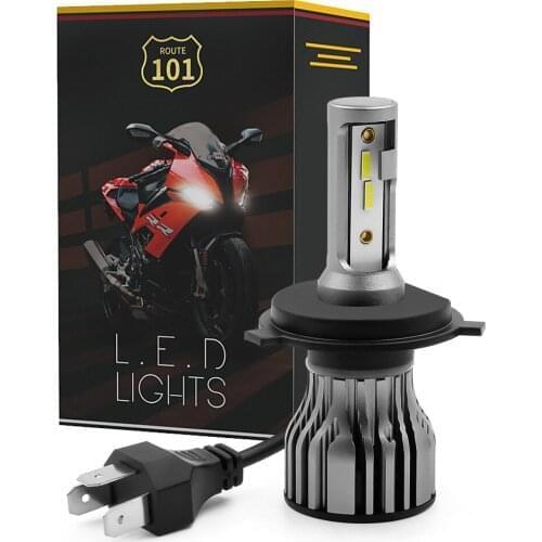 Route101 H4 LED Motorcycle Headlight HS1 Light Bulbs Diode Lamp for Cafe Racer Motocross Moto Gasoline Bicycle Dirt Pit Bike ATV