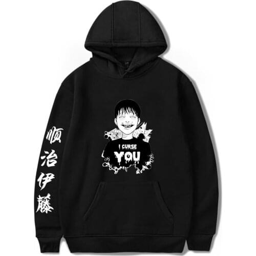 Junji To Hoodies Anime Casual Men Women Pullover Streetwear Sweatshirt Print Junji To Cool Hooded Print Tracksuit Tops Harajuku