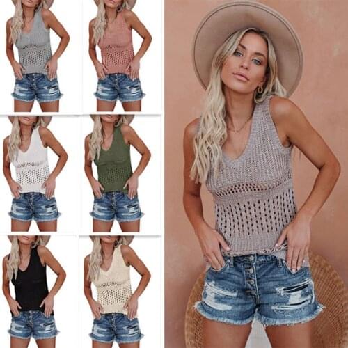 Woman summer 2021 Tank Tops Y2k топ женский Women Knitted Top Mujer Femme Streetwear Sleeveless Dropshipping