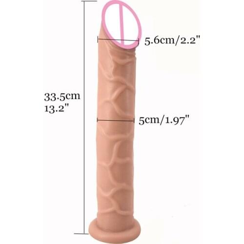 13.2 Long Dildo With Suction Cup Ribbed Skin Color Sex Toys For Women Sex Products Adult SM Game Fake Penis Cock Sex Shop