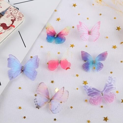 20PCS Colorful Butterfly For DIY Apparel Sewing & Fabric Lace Choker Organza Lace Wedding DIY Patchwork Sewing Supplies