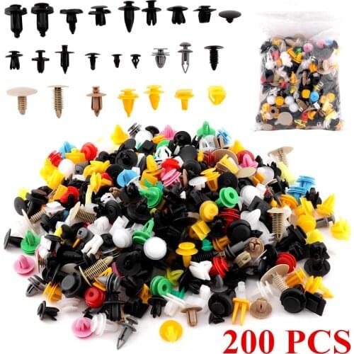 200pcs/Set Mixed Fastener Car Door Bumper Fender Rivet Retainer Clips For Nissan Qashqai J11 Toyota RAV4 Yaris Citroen c4
