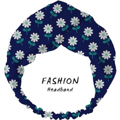 2020 Hair Accessories Spring Daisies on Navy Bandanas HairBand Women Headband Hair band Women Headwear Headdress Hair Scrunchies