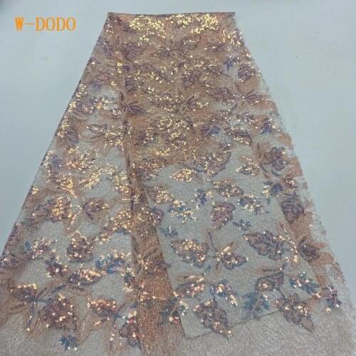 2020 High Quality French Nigerian Sequins Net African Tulle Mesh Sequence Lace Fabric For Dress 5yards/Lot RL1211F