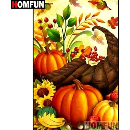 HOMFUN Full Square/Round Drill 5D DIY Diamond Painting "Flower pumpkin " Embroidery Cross Stitch 5D Home Decor Gift A09508