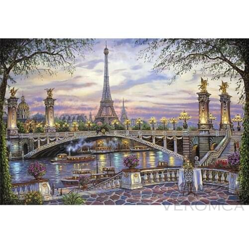 Diamond Painting Full Round Embroidery Picture Mosaic Accessories Landscape Paris Eiffel Tower Cross Stitch Kits Home Decor
