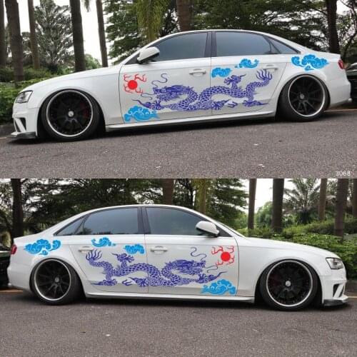 Big Size Car Sticker Dragon Chinese Ink Painting Decal Whole Body Refitting Car Body Covers for Volkswagen Auto Accessories