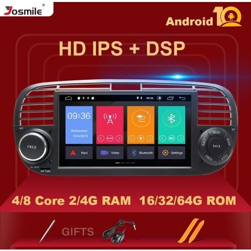 IPS DSP 4GB 64GB 1 Din Android 10 .0 Car DVD Player For FIAT 500 Radio Multimedia GPS Navigation Stereo Audio Head unit 8 Core