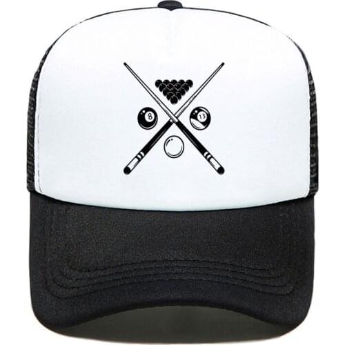New Diy Billiards billiard parlor Funny Print Baseball Cap Men Women Parent-child Hats Mesh Visor Outdoor Sun Hat Adjustable Cap