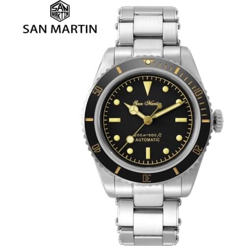 San Martin Diver Watch 6200 Retro Water Ghost Luxury Sapphire NH35 Men Automatic Mechanical Watches 20Bar Waterproof Luminous