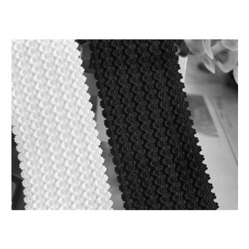 Black white water wave pattern drawstring elastic waist belt sealing belt elastic material 6 cm wide