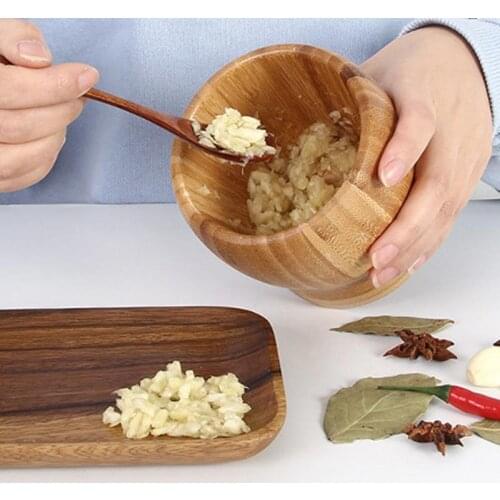 Wooden Pepper Mill Mortar Pestle Pugging Pot Garlic Spice Grinder Pharmacy Herbs Bowl Mill Crusher Kitchen Gadget