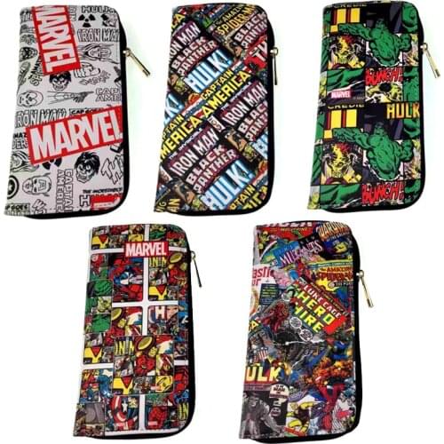 Disney New Avengers Long Zipper Wallet Variety Pattern Wallet Trend Large Capacity Mobile Phone Clutch Wallet Men