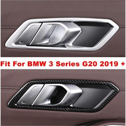 Door Pull Doorknob Handle Hand-clasping Bowl Frame Cover Trim Fit For BMW 3 Series G20 2019 - 2021 ABS Matte / Carbon Fiber Look