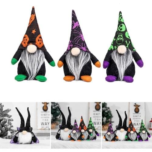 Halloween Gnomes Plush Doll Stuffed Faceless Toy with Long Hat Home Halloween Party Desktop Decorations Desk Accessories