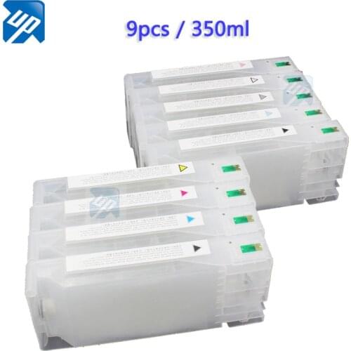 350ml capacity 9 x refillable ink Cartridge For epson 7890 9890 pro7890 pro9890 with resettable chip wholesale drop shipping