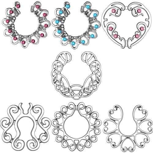 High quality Classic Fake Nipple Rings shield Pierced Heart Prevent Allergies Fake Breast Body Piercing Jewelry