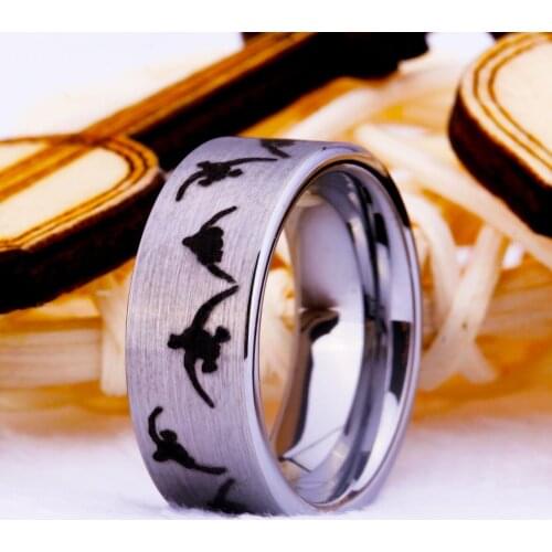 DROP SHIPPING Duck Ring USA UK Canada Russia Brazil Hot Sales 8MM Matte Finsihed Pipe DUCKS Ring Mens Tungsten Wedding Ring