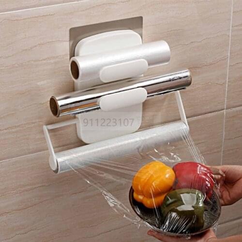 Kitchen Cling Film Cutting Holder Sauce Bottle Tin Foil Paper Storage Rack Paper Towel Holder Kitchen Organizer