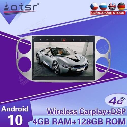 2 Din IPS Screen Android 10 DSP Car Multimedia Player For Volkswagen VW Tiguan 2010 2011-2017 Navi Audio Radio Stereo head unit