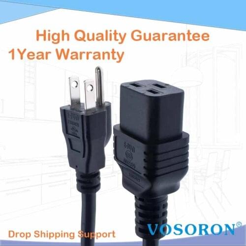 Nema PDU Cord ,UPS Supply Power Cable 5-15P to IEC 60320 C19,16Awg,1.8m/6ft,16A Rating,UPS Cable