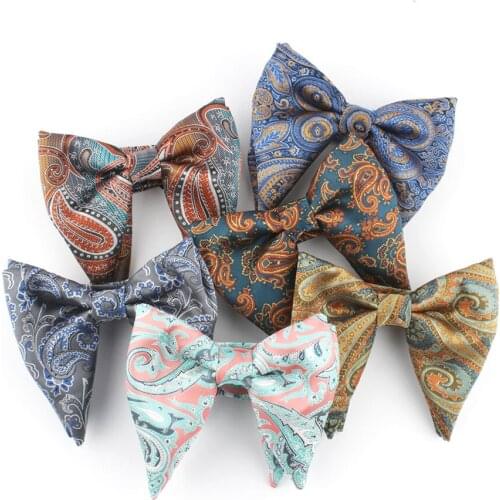 New Big Bow Ties Mens Novelty Floral Bowtie Cashew Solid Fashion Flowers Bow Ties For Men Wedding Accessories