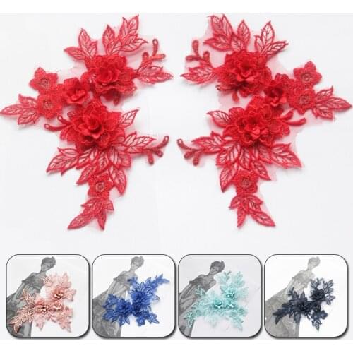 New 3D Color Flower Lace Collar Embroidery Applique Neckline DIY Sewing Decoration Craft Wedding Dress Accessories Scrapbooking